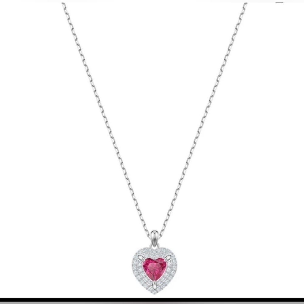 Swarovski red heart-shape  necklace